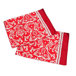 NWT Red Holiday Damask Place Mats placemats Set of 2